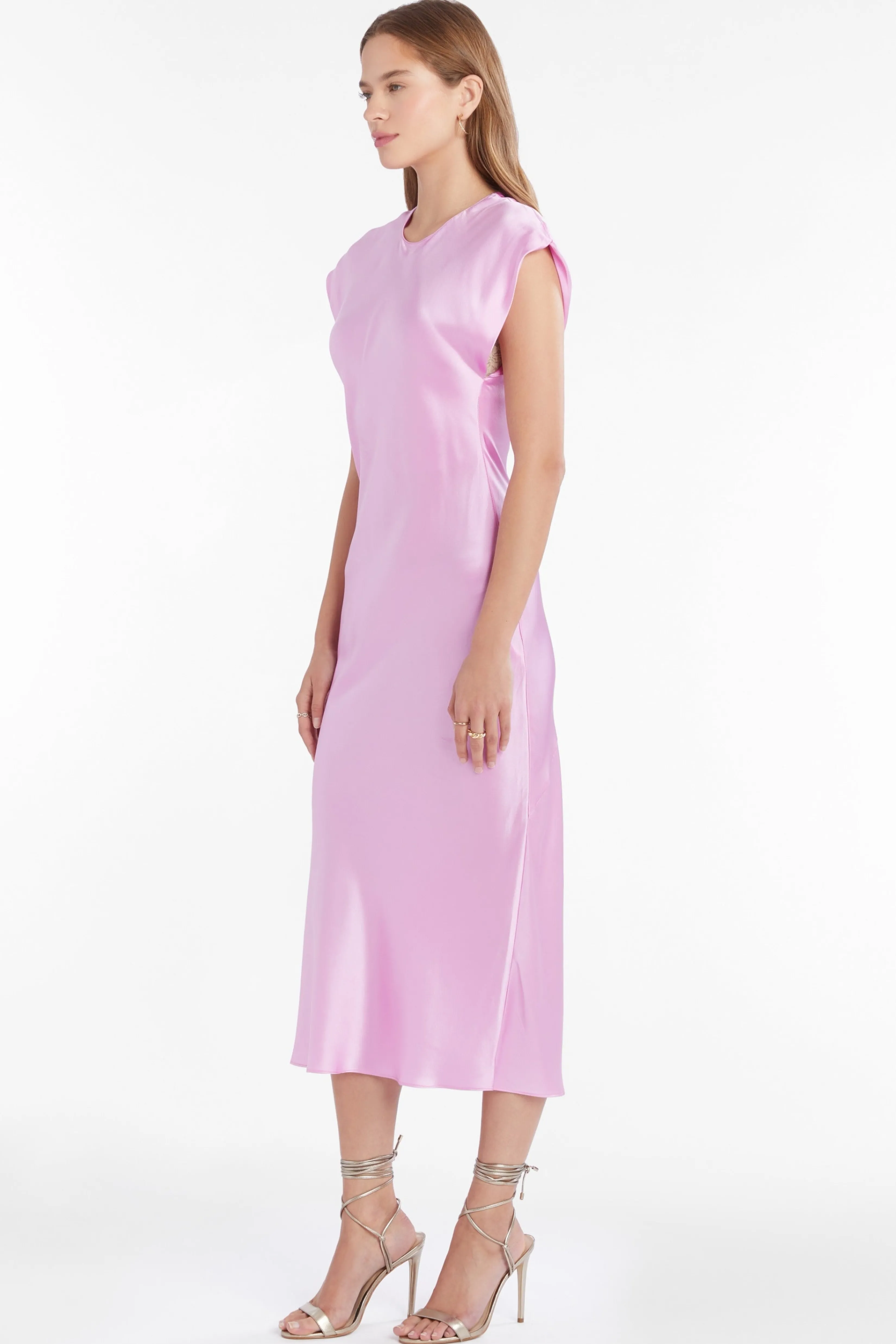 Shop Amanda Uprichard Adina Silk Dress Azalea