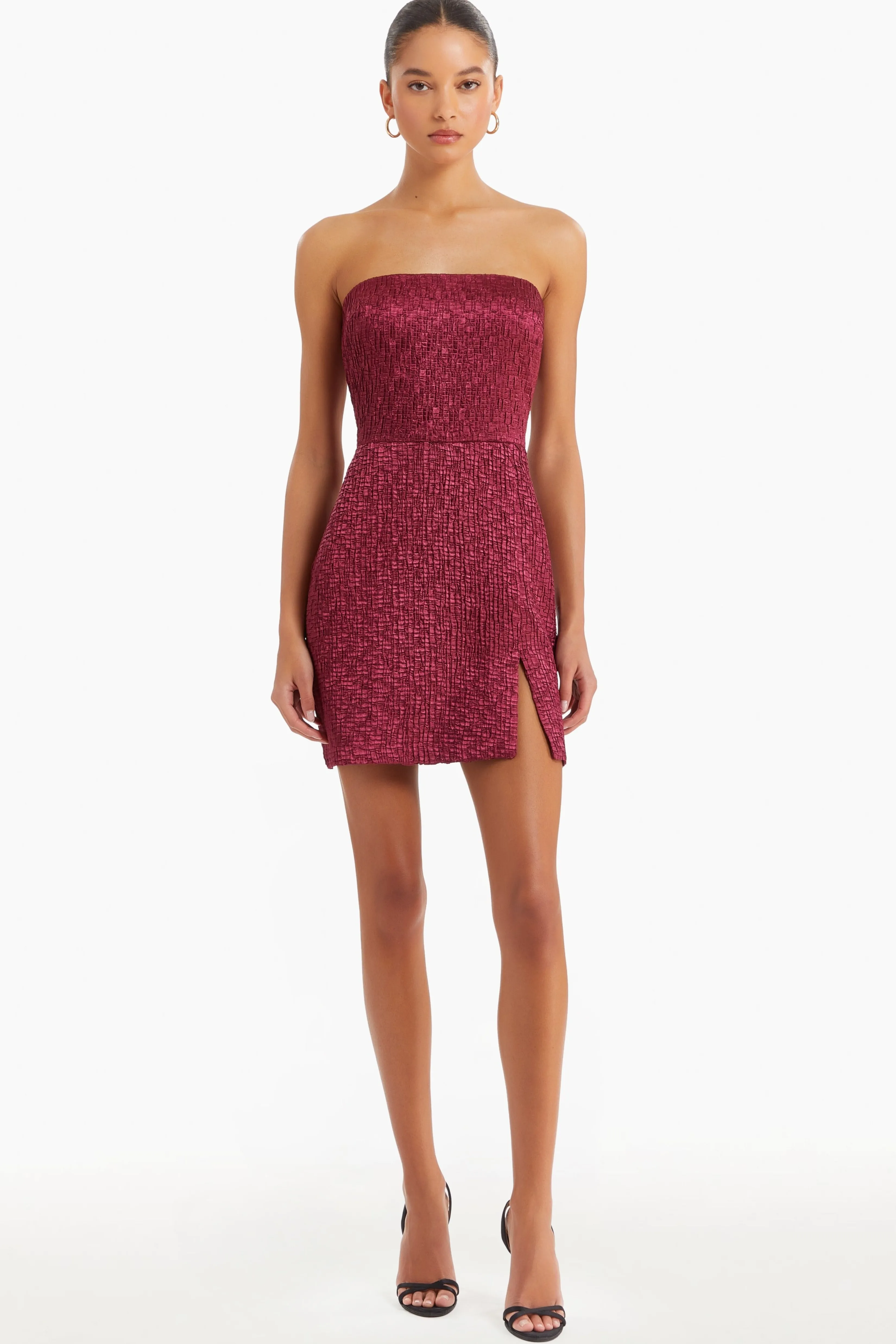 Shop Amanda Uprichard Arely Dress Burgundy