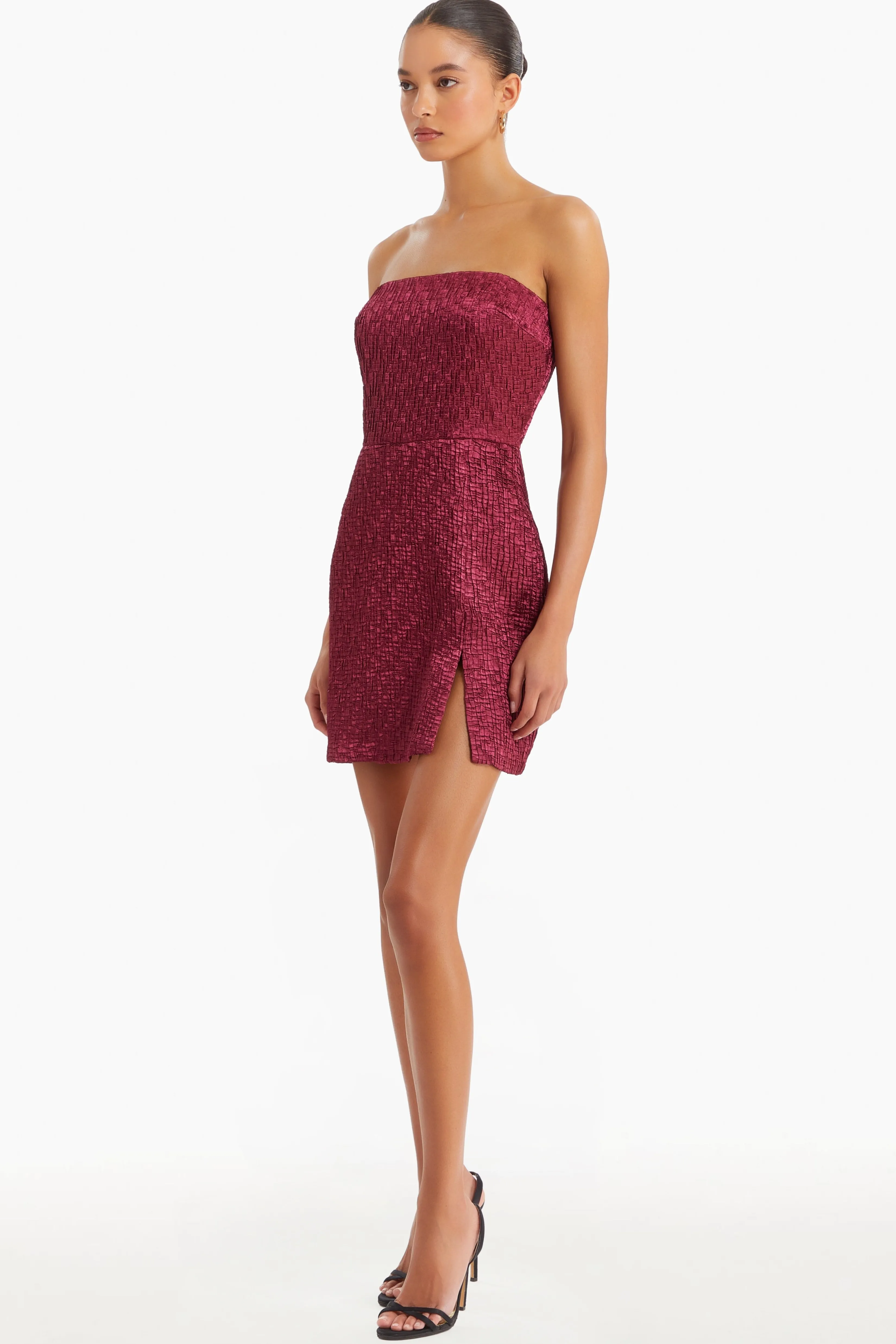 Shop Amanda Uprichard Arely Dress Burgundy