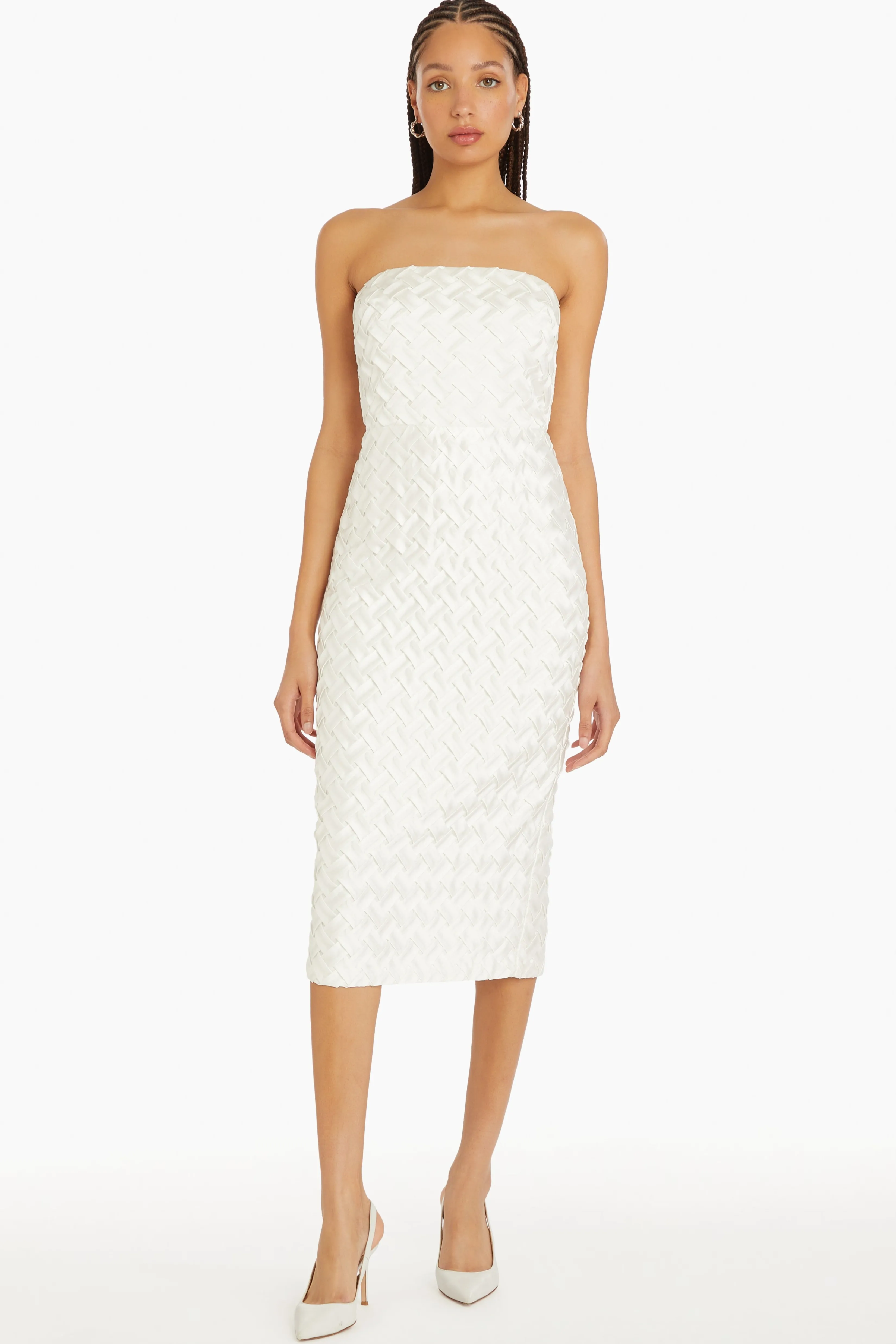 Best Amanda Uprichard Arely Midi in Pleat Ivory