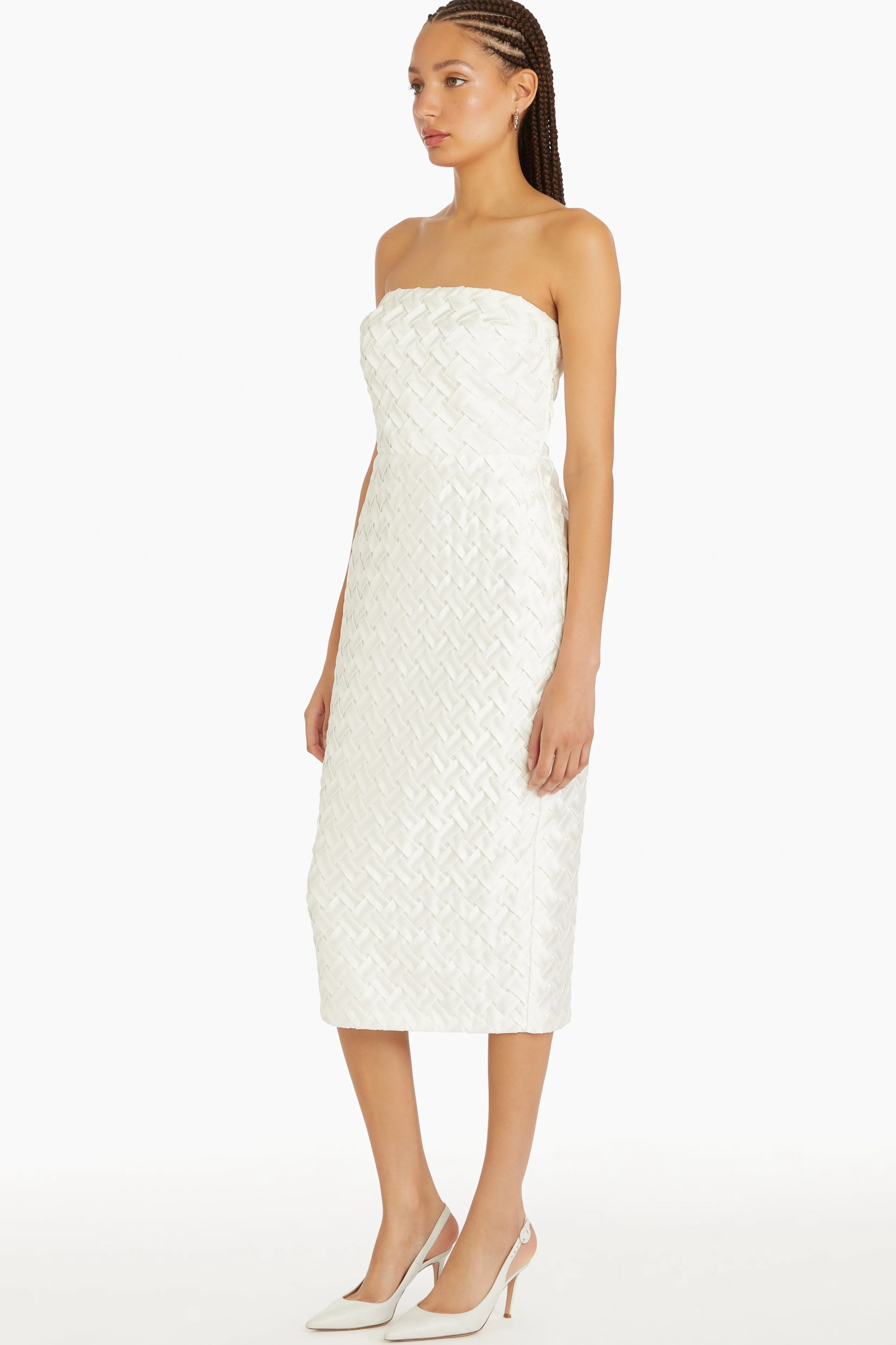 Best Amanda Uprichard Arely Midi in Pleat Ivory