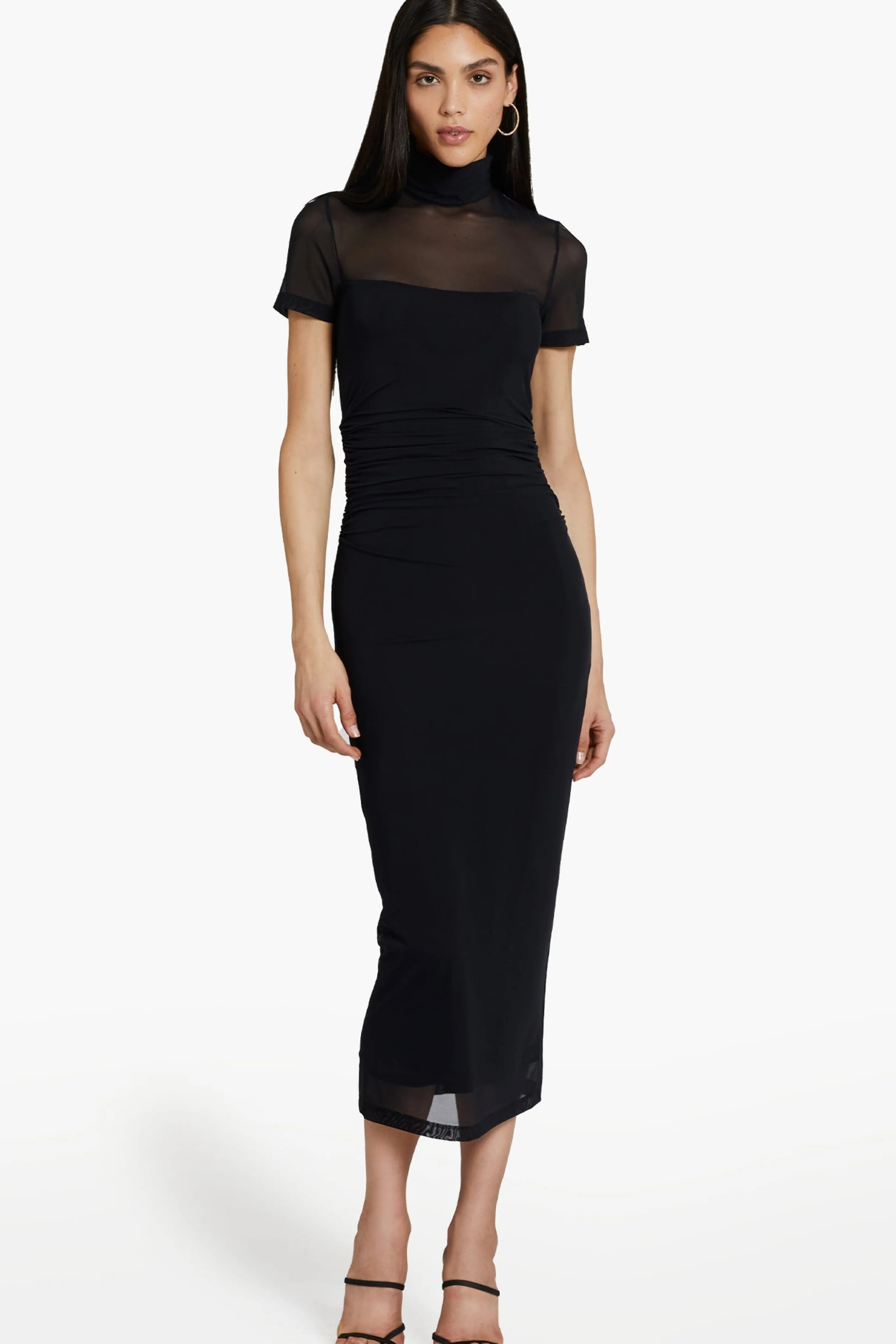 New Amanda Uprichard Dominique Dress in Mesh Black