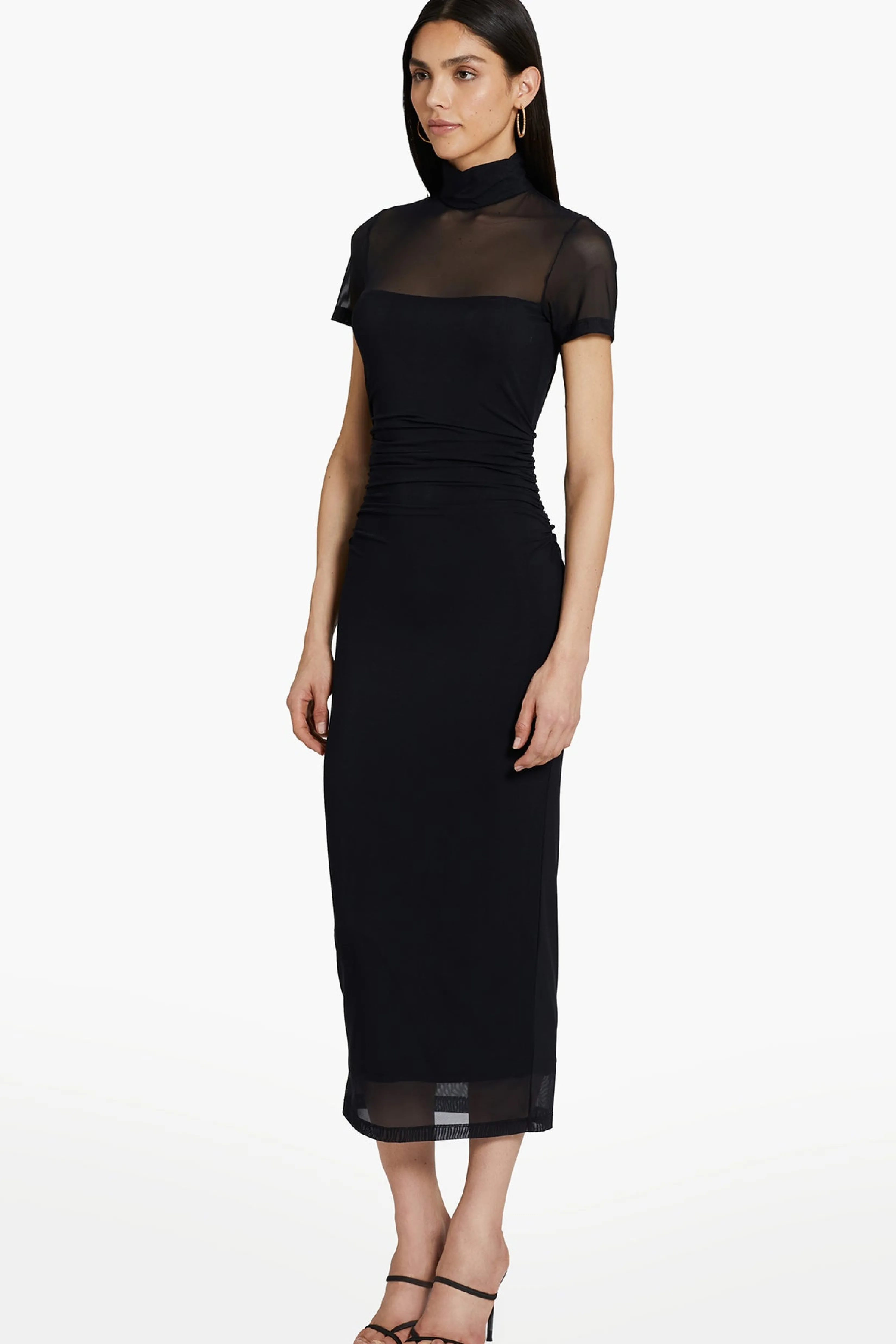 New Amanda Uprichard Dominique Dress in Mesh Black