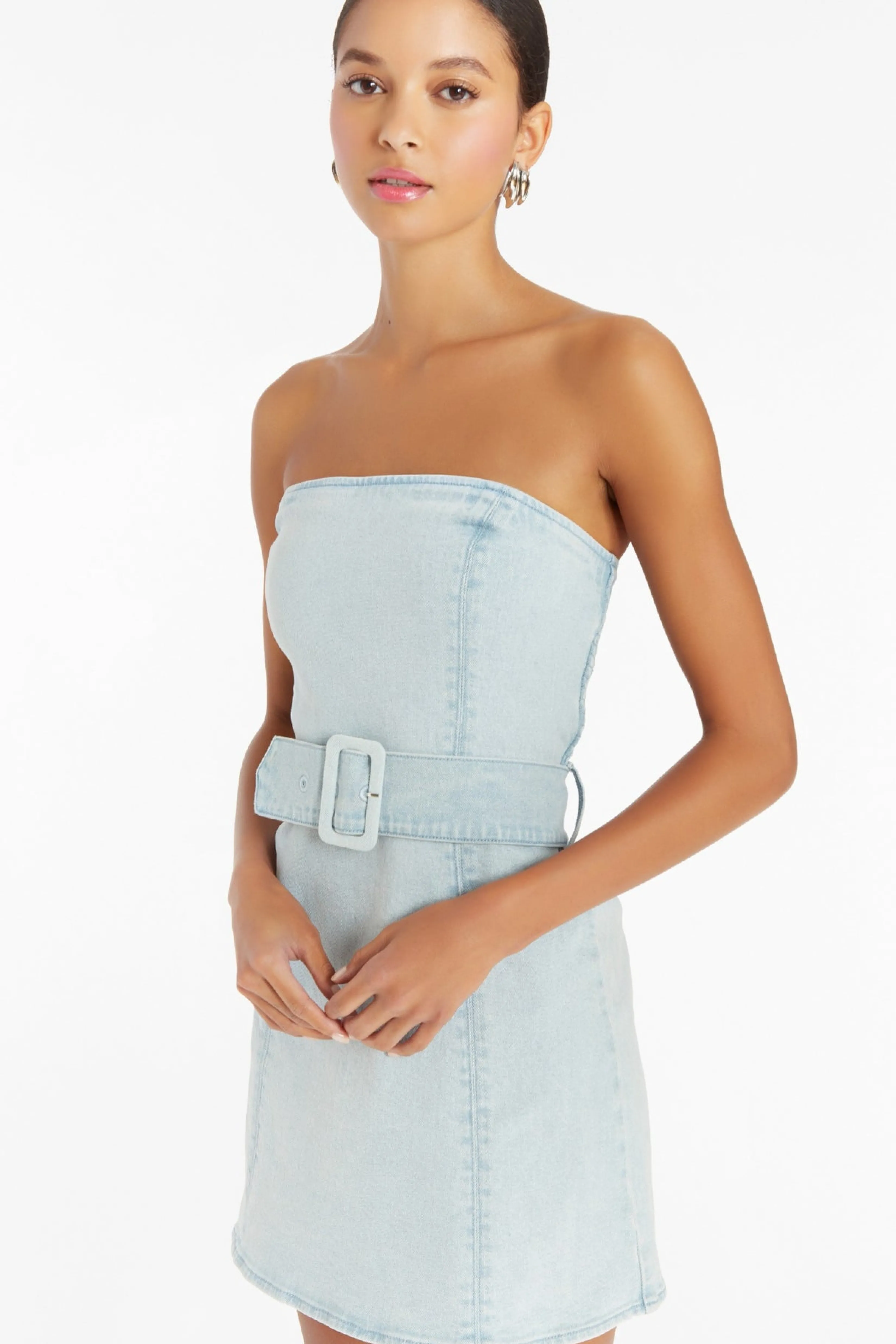 Discount Amanda Uprichard Fae Denim Dress Iceberg