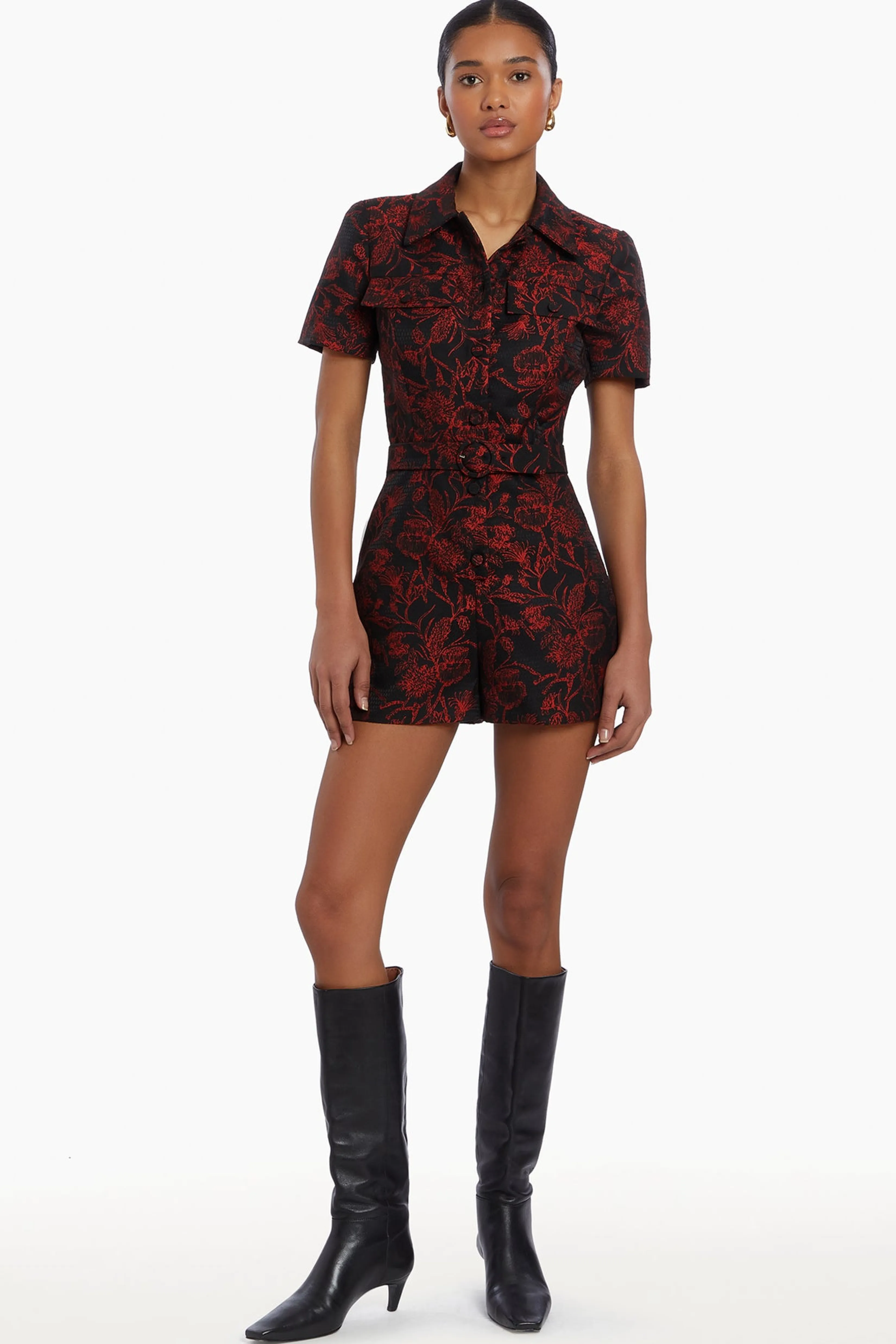 New Amanda Uprichard Ireland Romper Red/Black