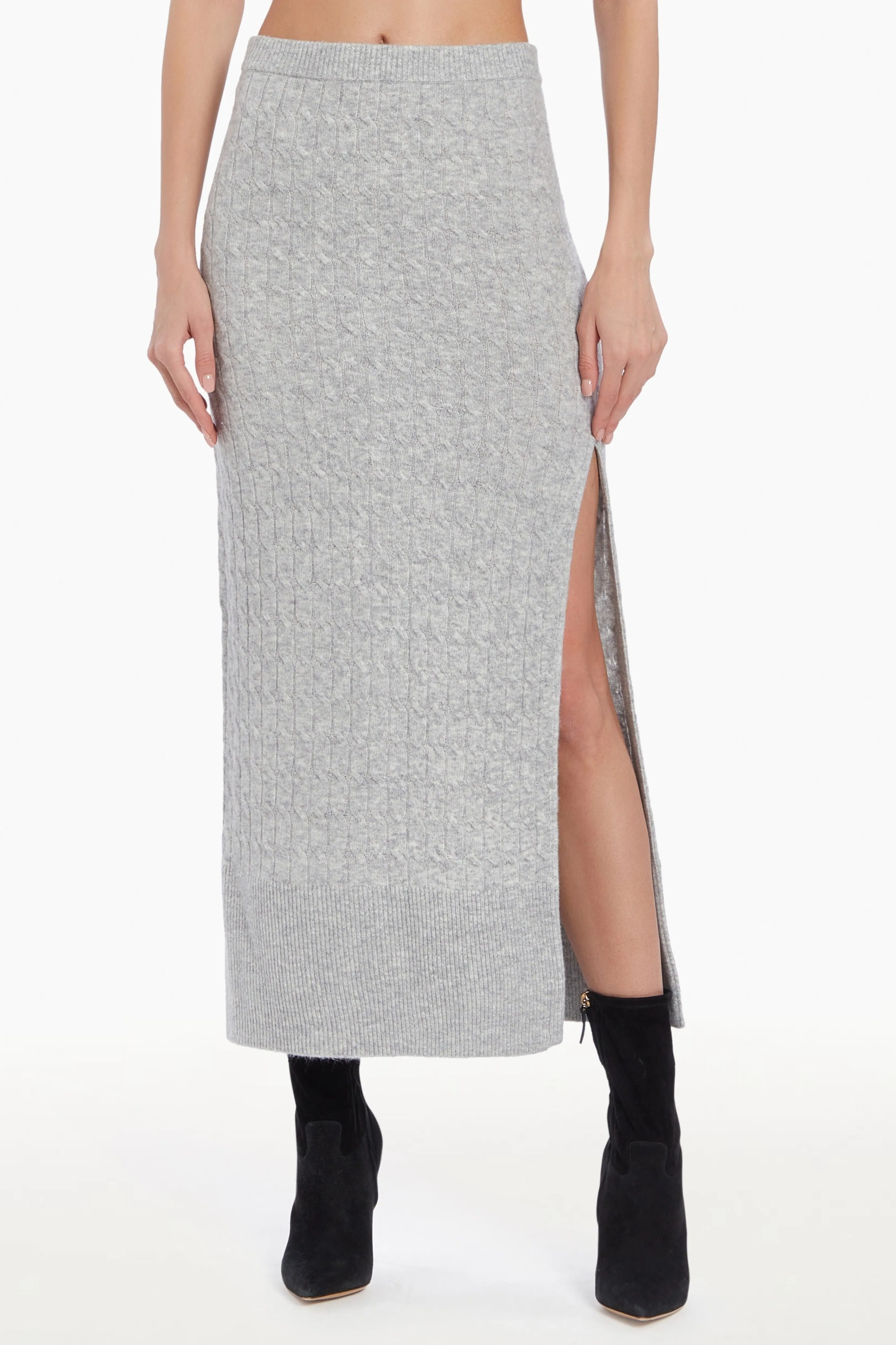 Discount Amanda Uprichard Isla Skirt LightHeatherGray