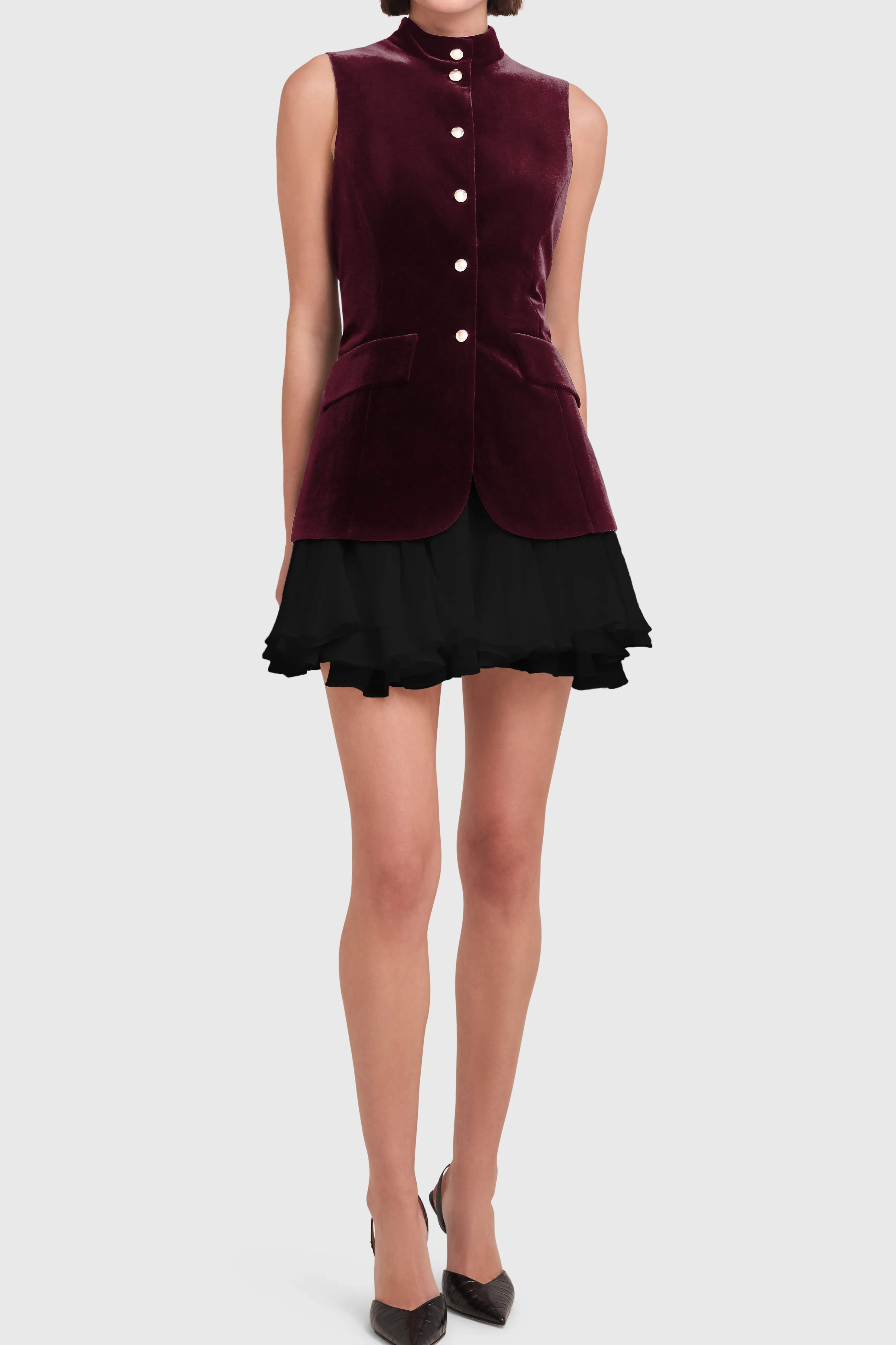 Store Amanda Uprichard Justine Dress Burgundy/Black