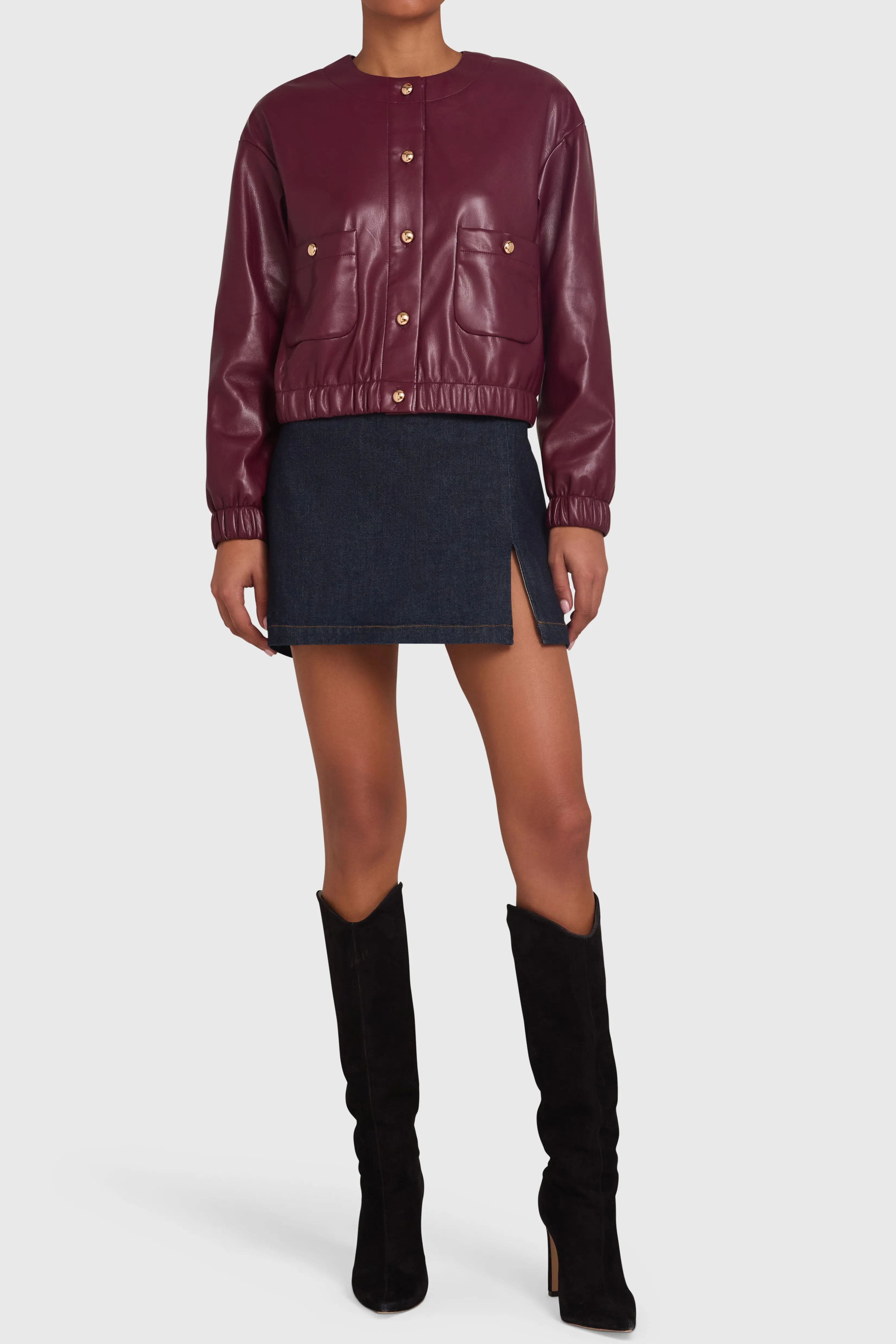 Hot Amanda Uprichard Rocco Jacket Burgundy