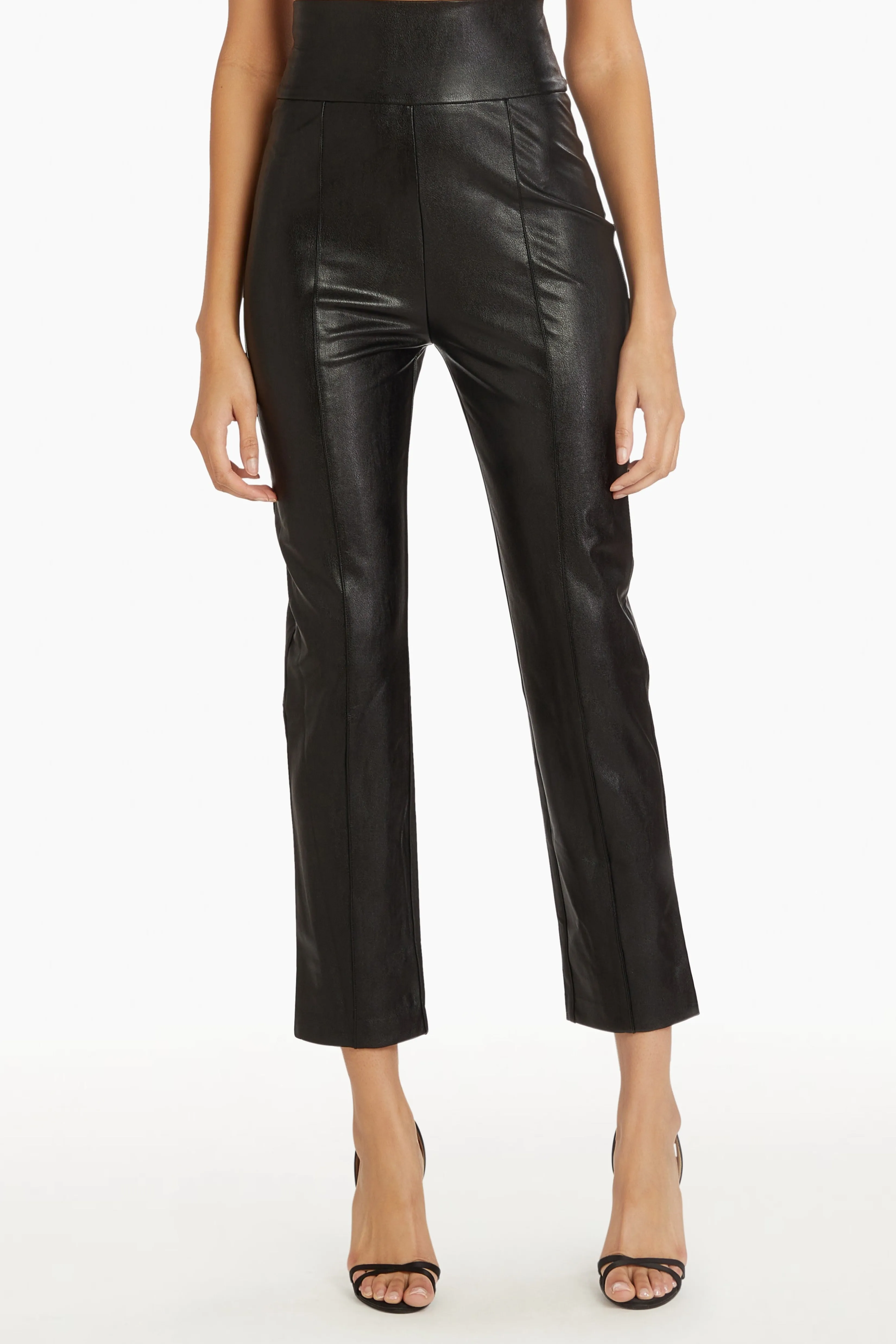 Outlet Amanda Uprichard Romana Pants in Faux Leather Black