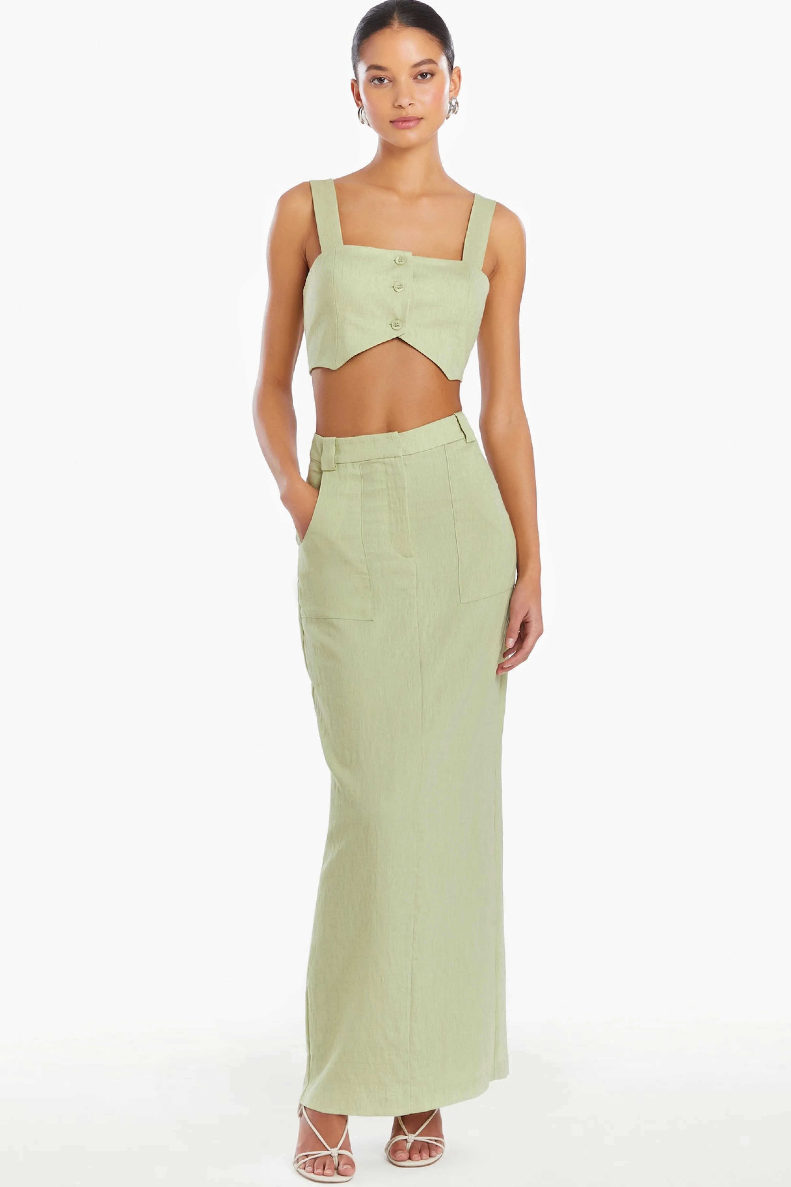 Outlet Amanda Uprichard Royston Crop Top Aloe