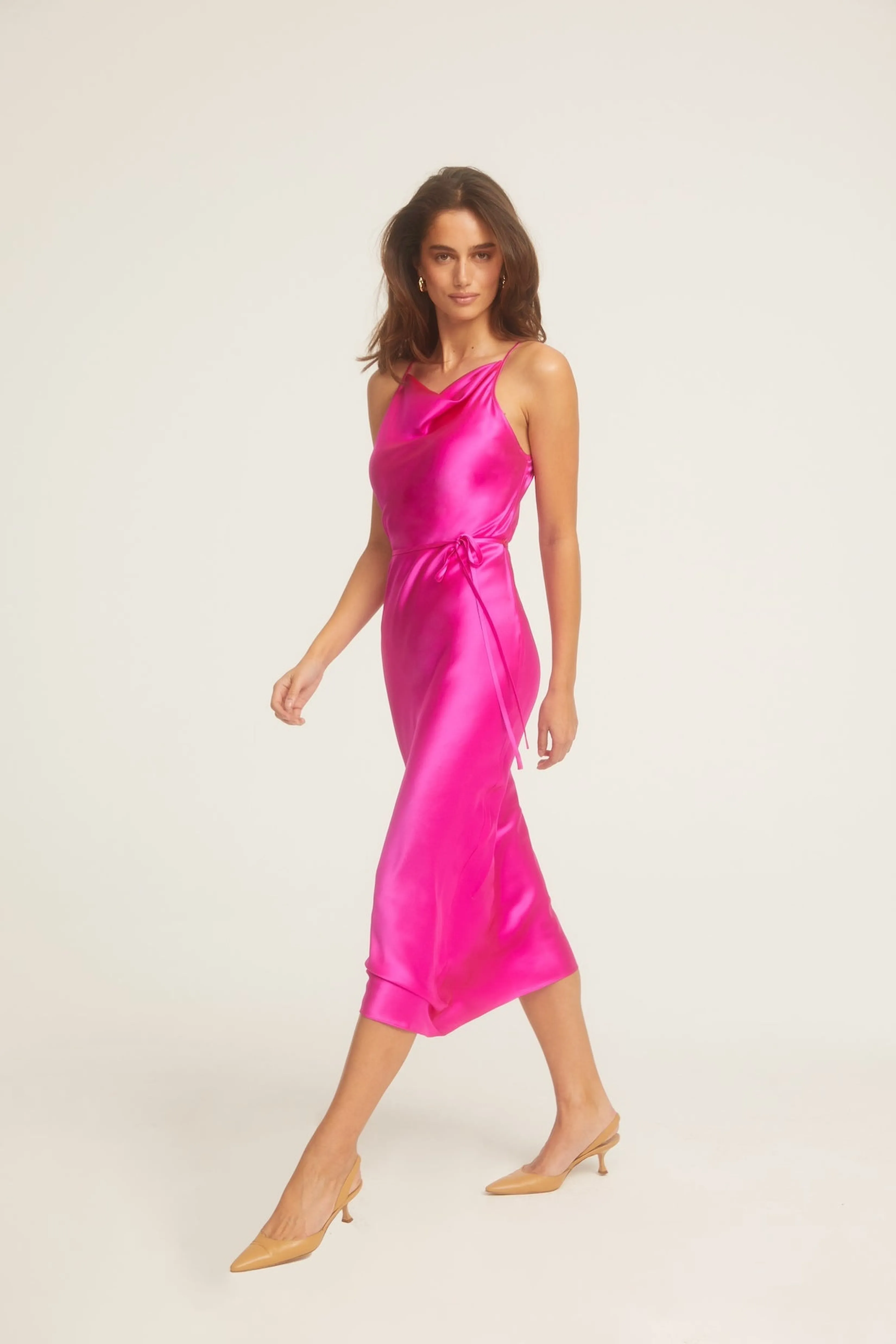 Flash Sale Amanda Uprichard Shaelyn Silk Dress HotPink