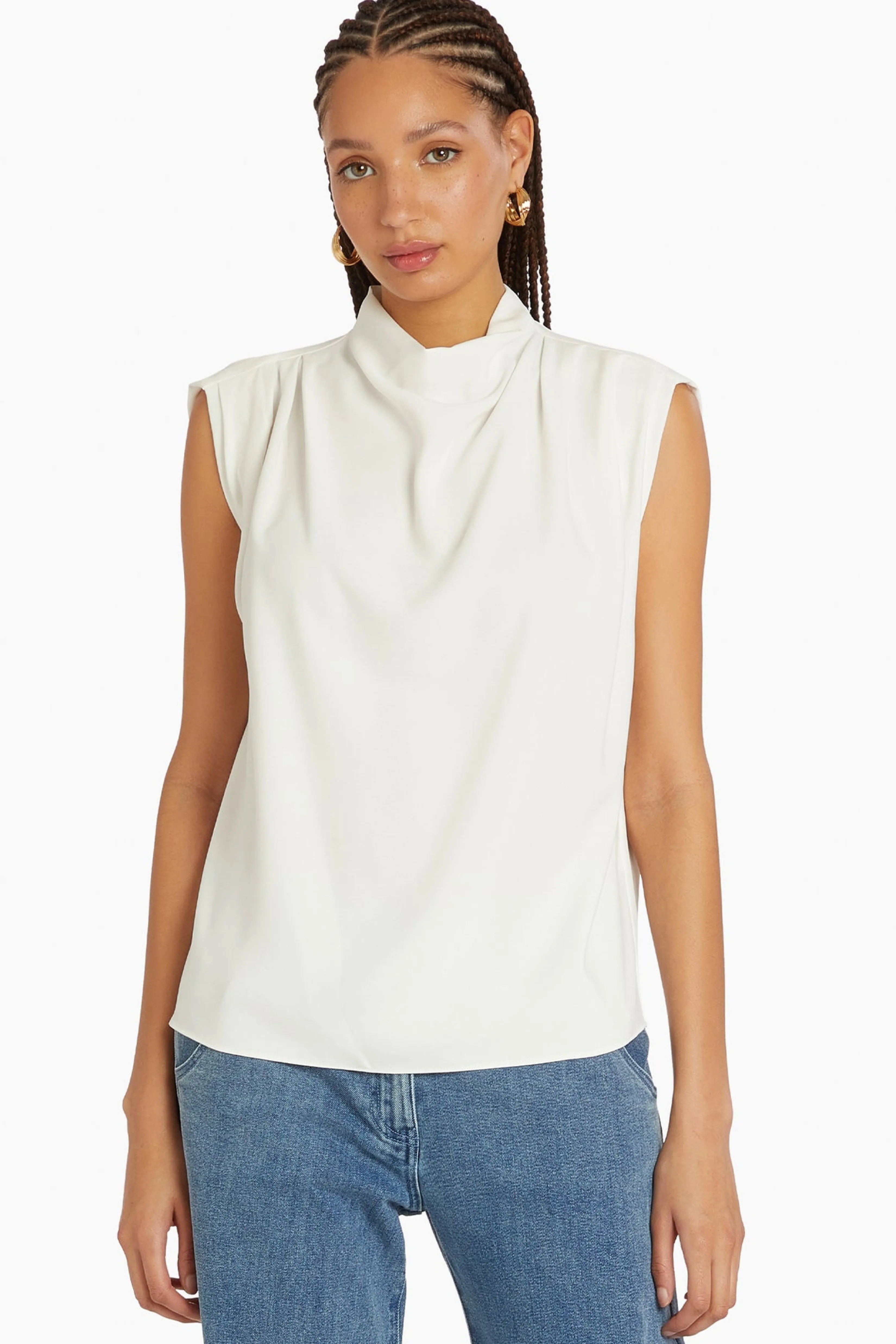 Online Amanda Uprichard Sleeveless Fabienne Top Ivory