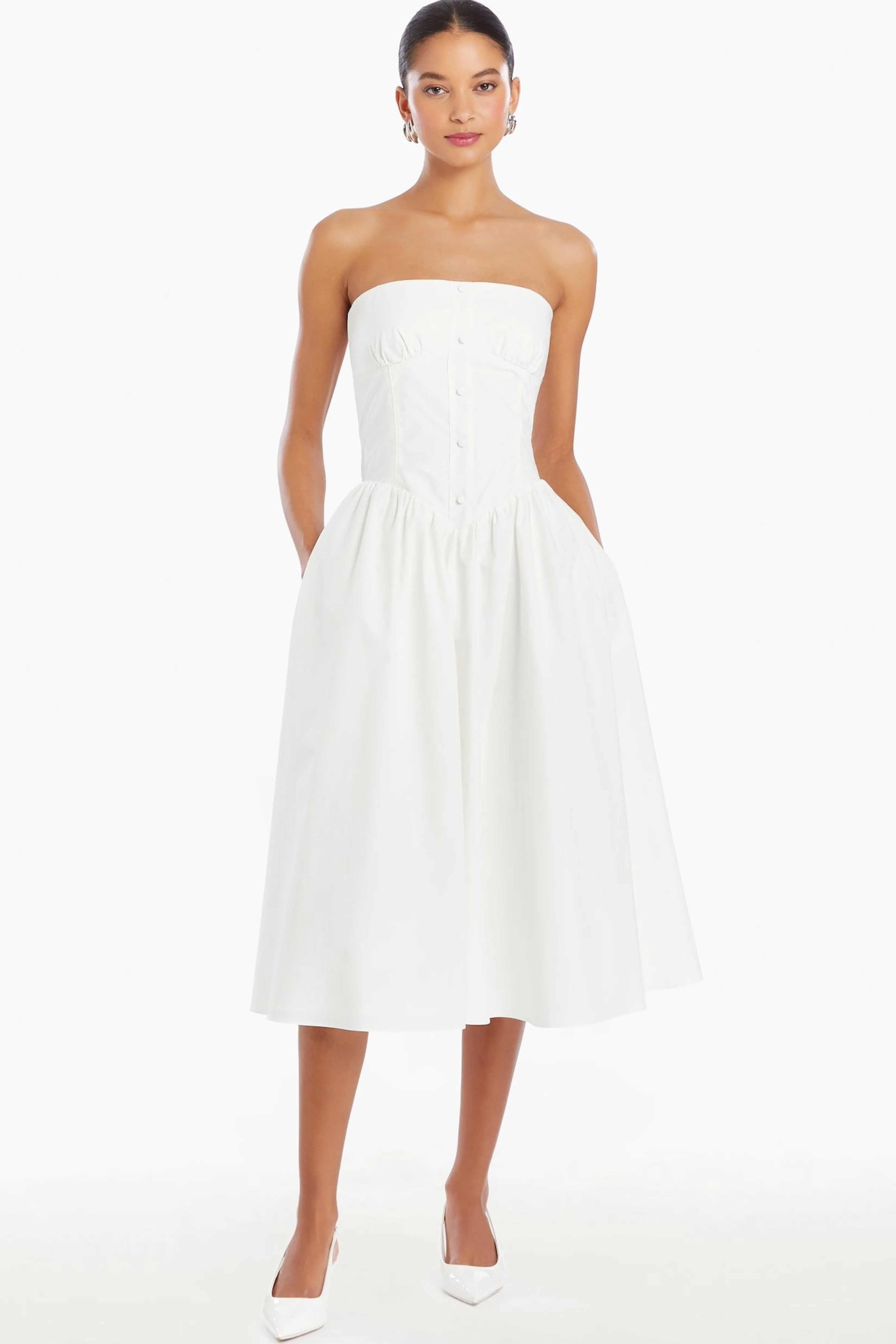 Store Amanda Uprichard Strapless Holland Dress White