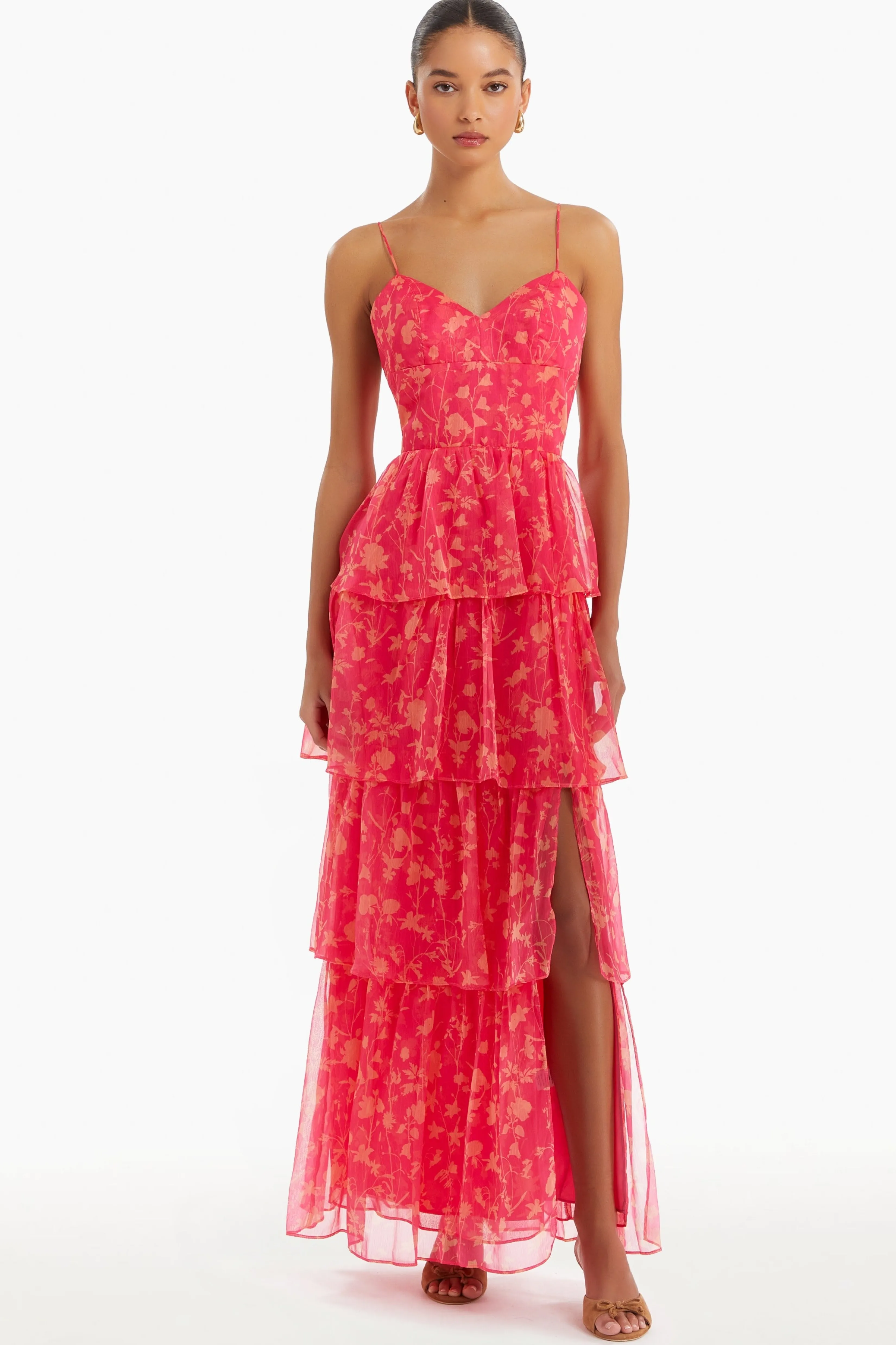 New Amanda Uprichard Thaddea Maxi Dress in Print Brookside